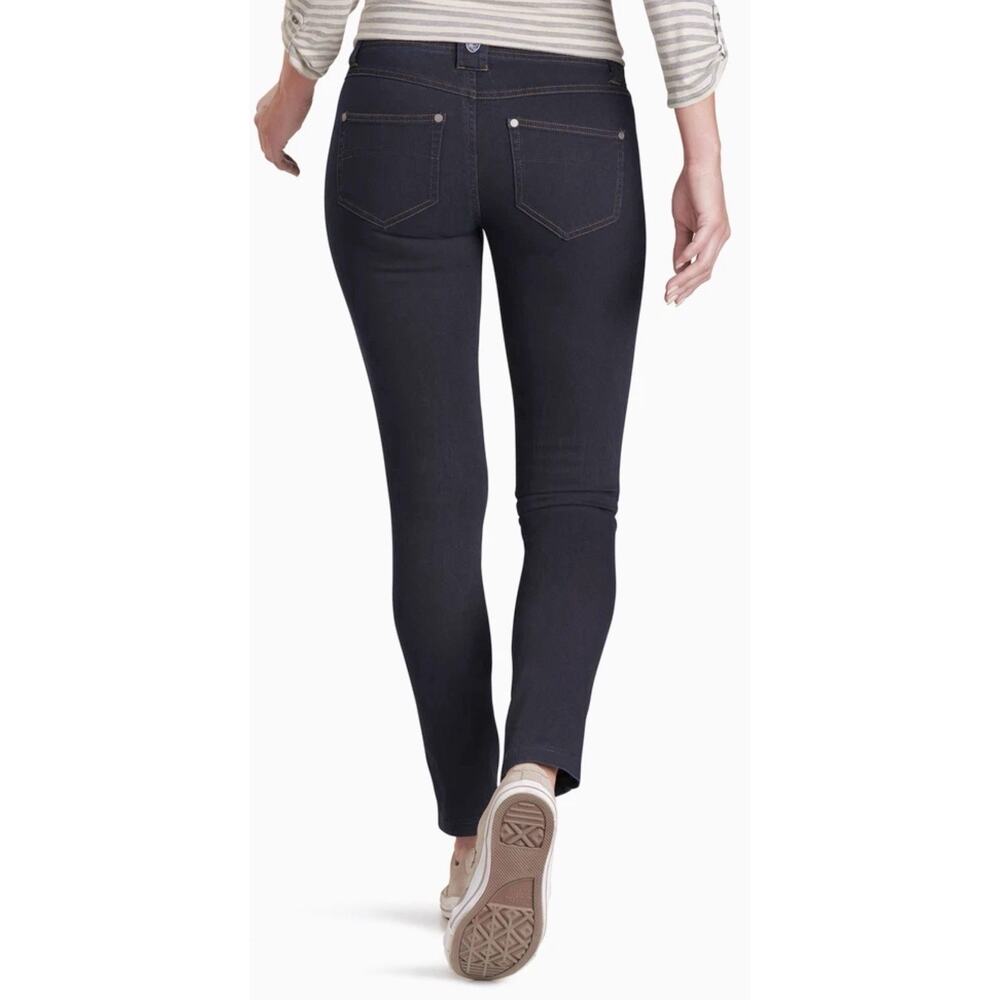 Kuhl Danzr Skinny Jeans 360 Stretch Midnight Blue Drawcord Inner Waist Womens 10 - Picture 10 of 16